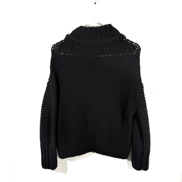 Free People My Only Sunshine Black Chunky Knit Mock Neck Sweater XS - Picture 9 of 10